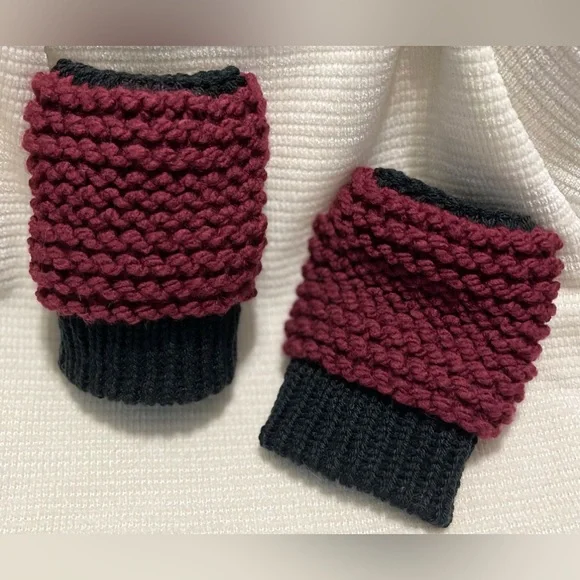 Handmade Hand Crafted Knit fingerless gloves S-XL hands Typing Gloves - Picture 4 of 4